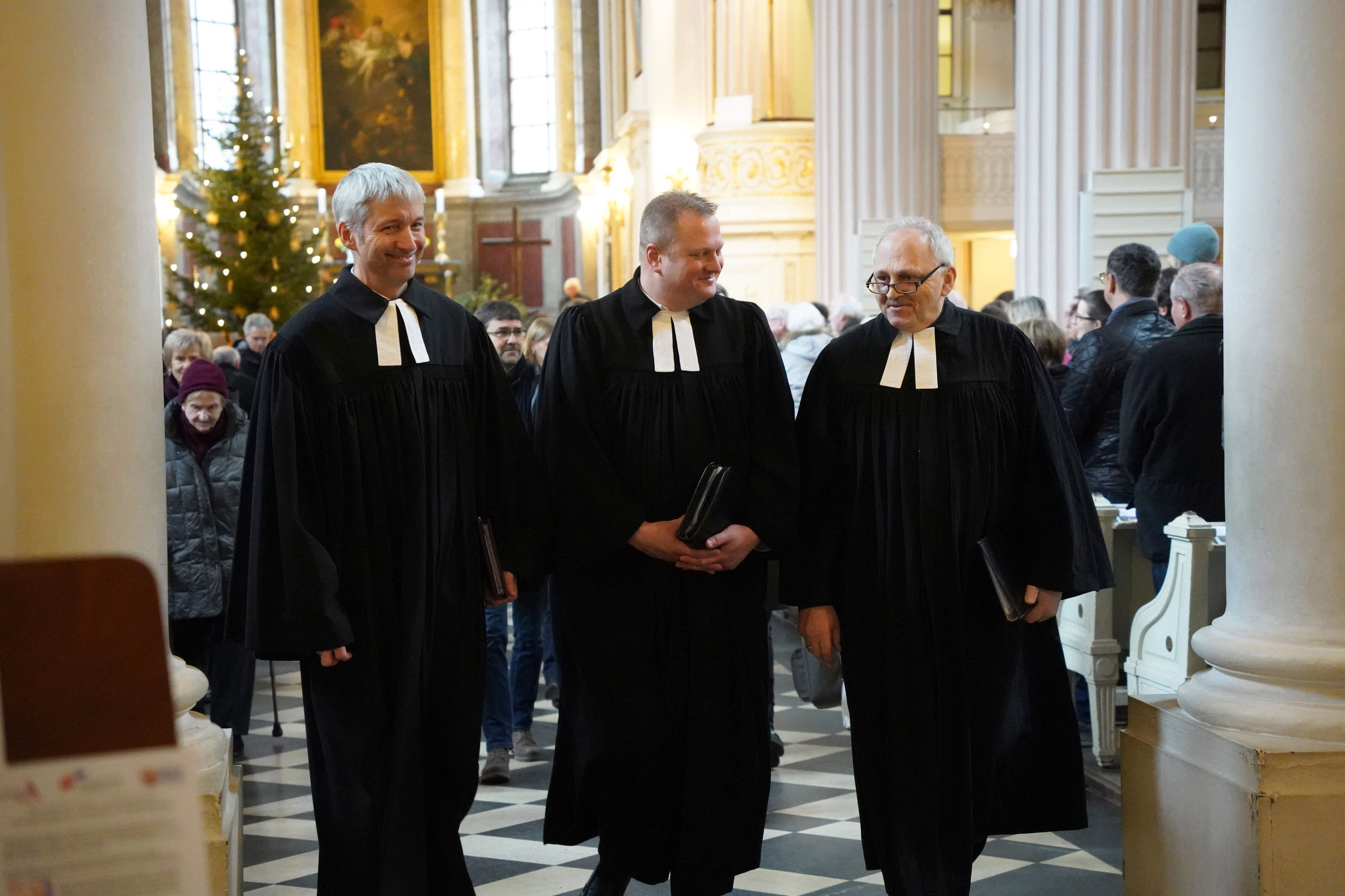 Die drei Pfarrer des Leipziger "Herz des Ostens": Pfarrer Stief, Pfarrer Keller und Pfarrer Moosdorf in der Nikolaikirche. Foto: Lukas Gensel Die drei Pfarrer des Leipziger "Herz des Ostens": Pfarrer Stief, Pfarrer Keller und Pfarrer Moosdorf in der Nikolaikirche. Foto: Lukas Gensel